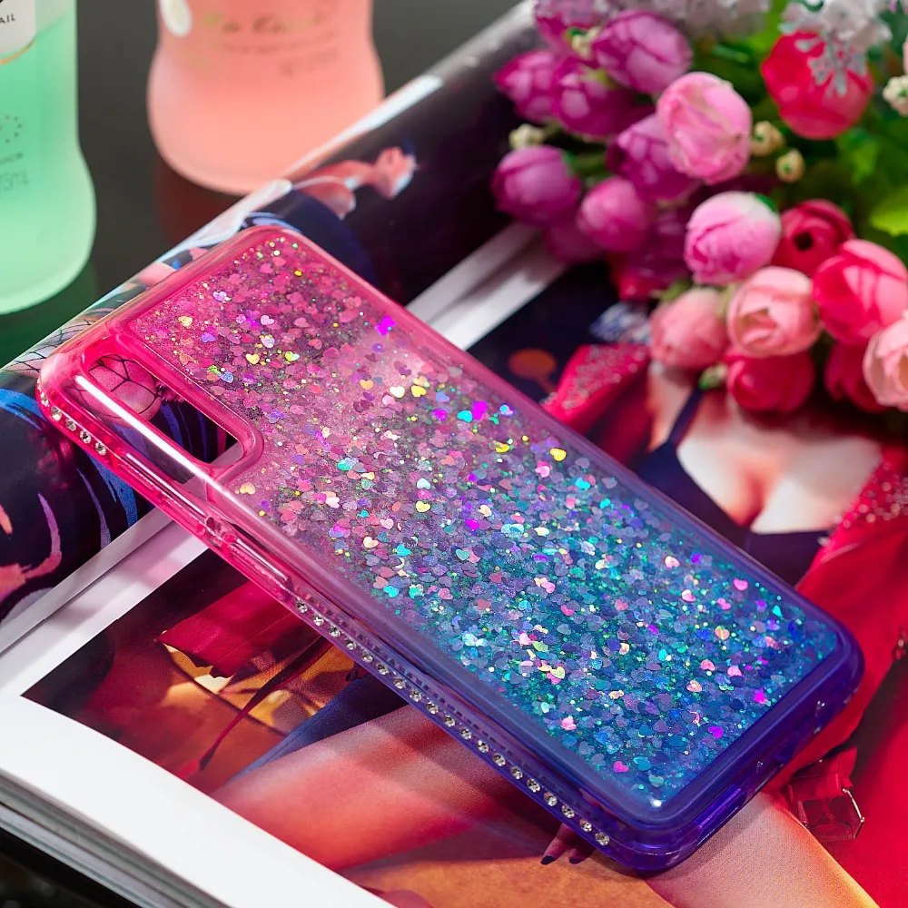 Diamond Glitter Case For Samsung Galaxy A50 A70 A60 A40 A30 A20 A10 A20E Cover Gradient Quicksand Case for Samsung M10 M20 M30