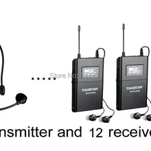 Беспроводной аудио-визуальный Eduation 12 человек Тур группа гид церковная ассистивная система прослушивания пакет 1 передатчик 12 приемников
