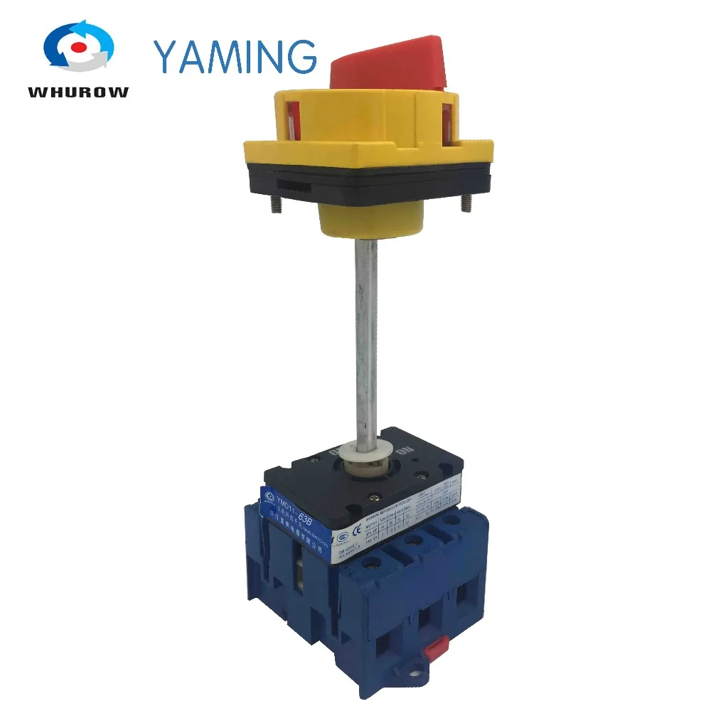 

Yaming Isolator switch with padlock 63A 3 Phases 2 position on-off with aluminium bar rotary switch cabinet YMD11-63B