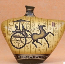 Chinese ceramic vase craft with Carriage icon desk craft home decor furnishings creative wedding decoration free shipping