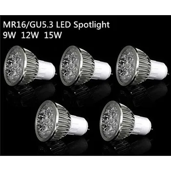 激安 10 個超高輝度 9 ワット 12 ワット 15 ワットGU5.3/MR16 Led電球ライトランプ 110v 220 12v調光対応ledはウォームホワイト/ピュアホワイト/クールホワイト