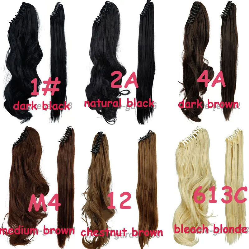 S-noilite Long Wavy Wrap Around Ponytail Claw Jaw in Hair pieces Real Natural Remy Hair Extensions