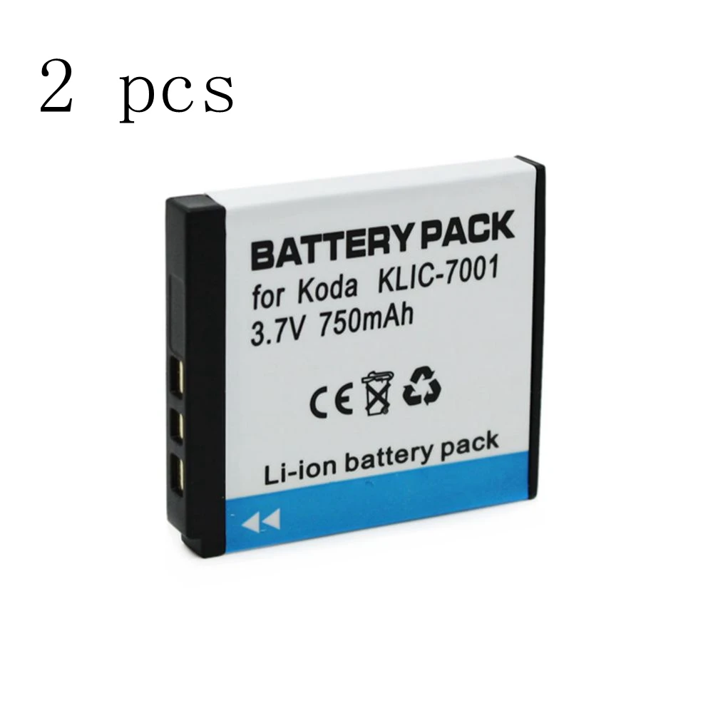 2 шт. аккумулятор WHCYonline для цифровой камеры Kodak M341 M340 M320 M1073 750 мАч KLIC 7001 K7001|digital camera