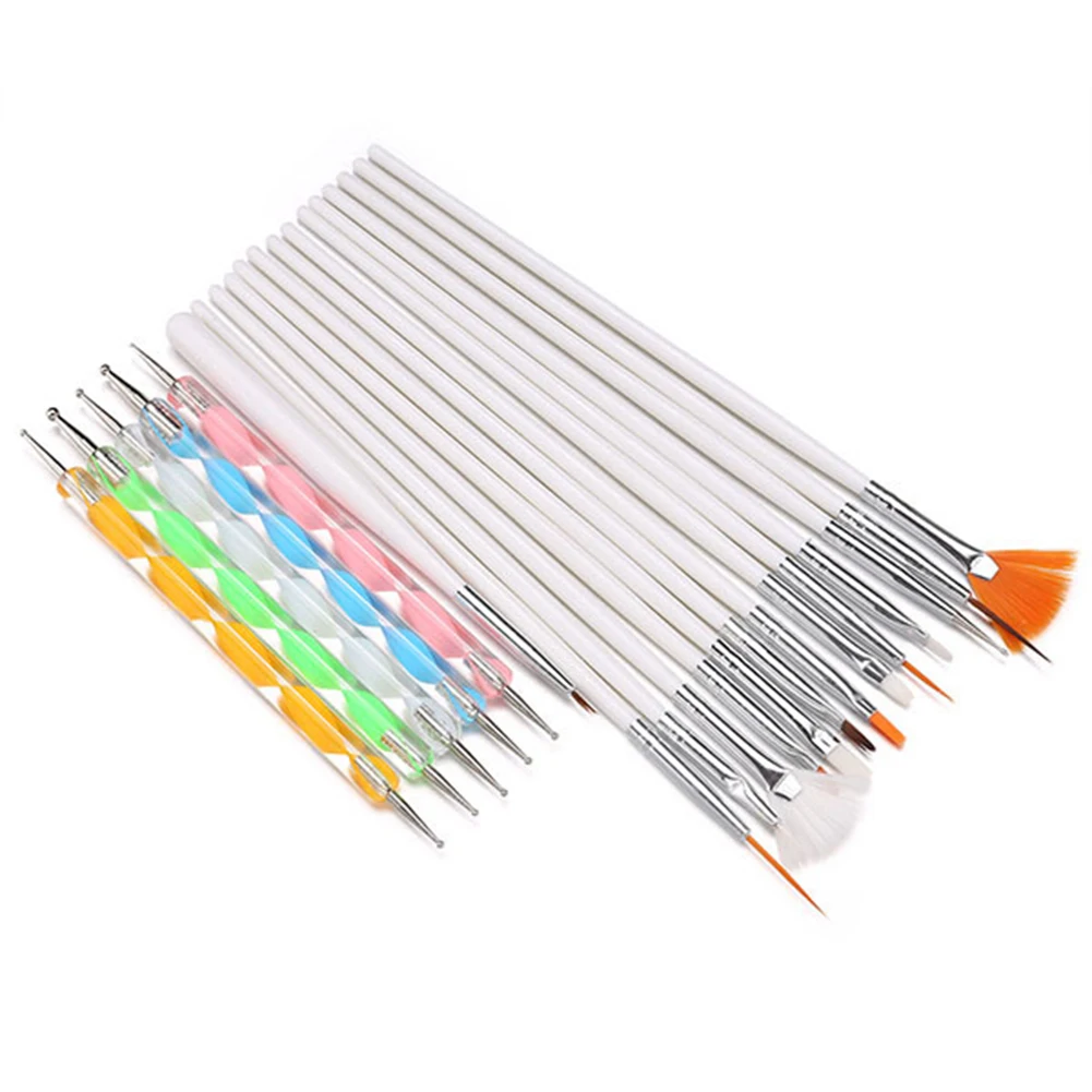 

20 PCS/Set Nail Brush Kit Dotting Painting Drawing Set For Manicure Design Of Nails Gel Lacquer Nail Art Brushes Pen