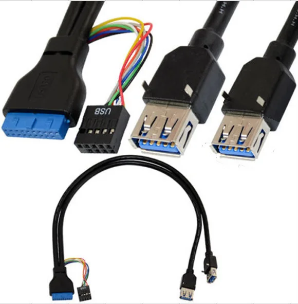 Материнская плата расширения usb кабель 20pin + usb2.0 9 pin для usb3.0 адаптер 45