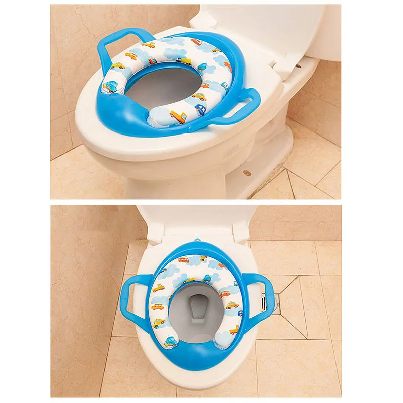 

3 Colors Baby Potty Soft Toilet Training Seat Children Trainer Assistant Potty Toilet Pad with Handle Auxiliary Toilet Seat