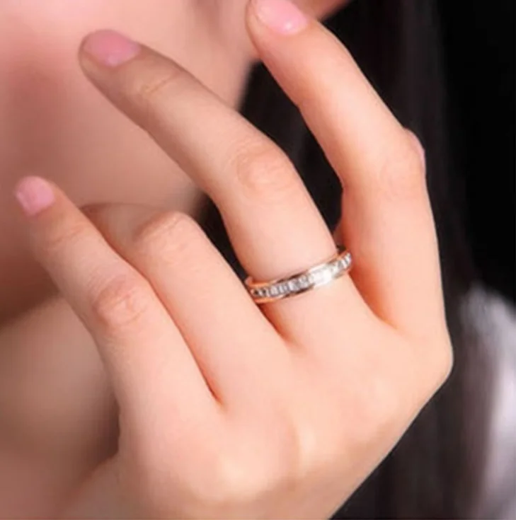 

Kristi Tina high quali Female Geometric Ring Filled & Rose Gold Promise Wedding Engagement Rings For Women Best