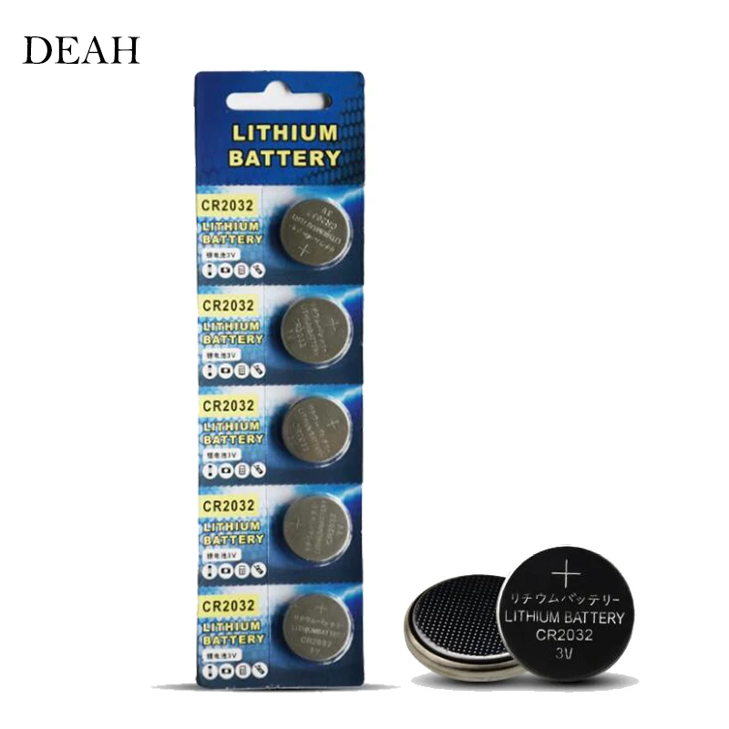 

5pcs CR2032 CR 2032 3V Lithium Li-ion Button Coin Battery ECR2032 DL2032 BR2032 for remote control electronic Watch Car key MP3