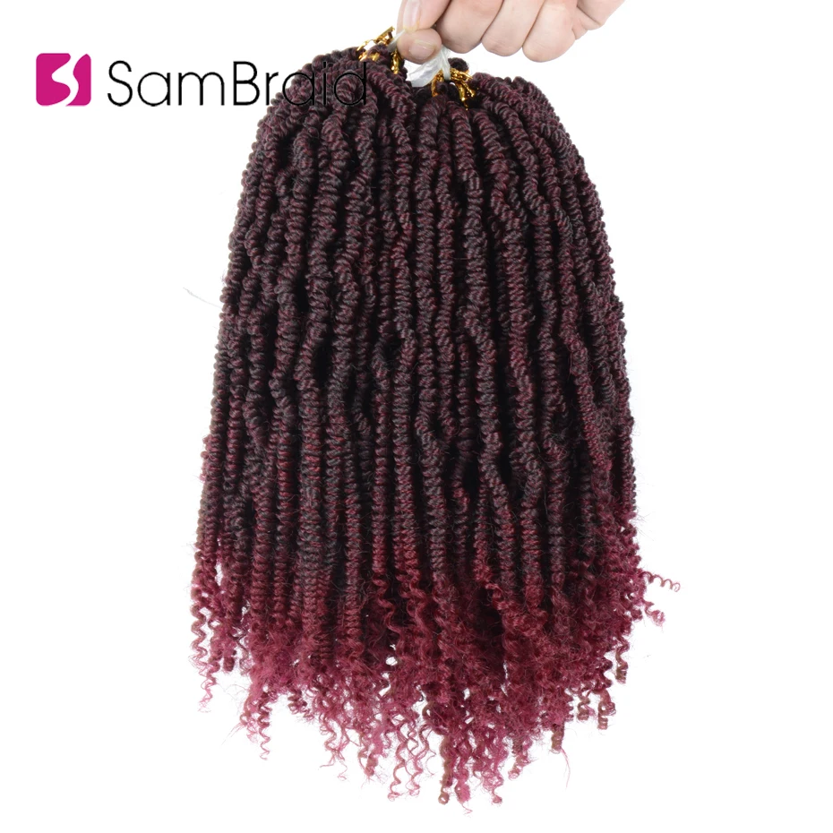 

SAMBRAID Spring Twist Hair Extensions Synthetic Crochet Braiding Hair Fluffy Kinky Curly Twists 24 Strands Braiding Hair