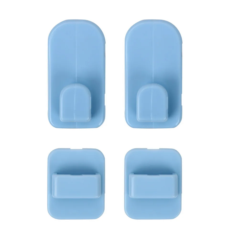 Hoomin 4 шт./компл. ABS Настенный хранения липкий набор крючков для организации клейкой ленты Вешалка дистанционного Управление держатель - Цвет: Синий