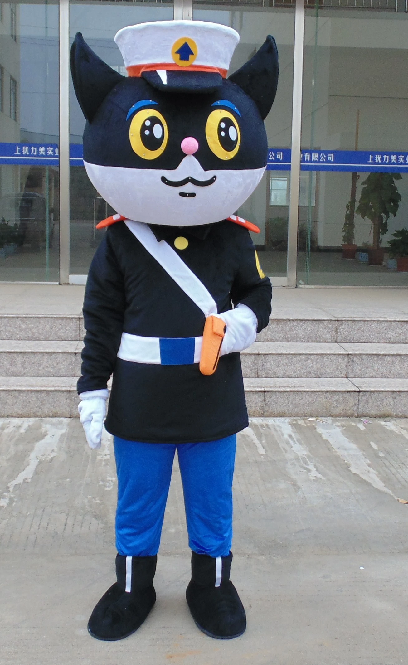 ヘルメット黒猫の保安官マスコット衣装ユニセックス漫画のキャラクターcosplyファンシードレスコスチューム 送料無料 マスコット Aliexpress