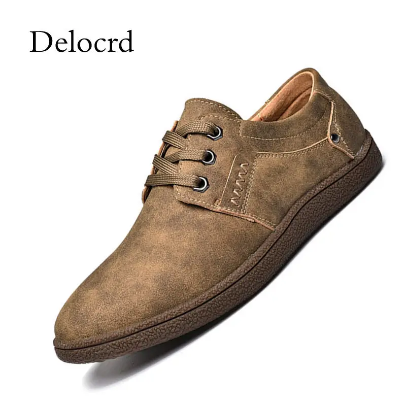

Men Casual Shoes Big Size 46 Leather Shoes Simple & Stylish Oxford Shoes For Male Retro Lace-up Style Sneakers Shoes Delcord