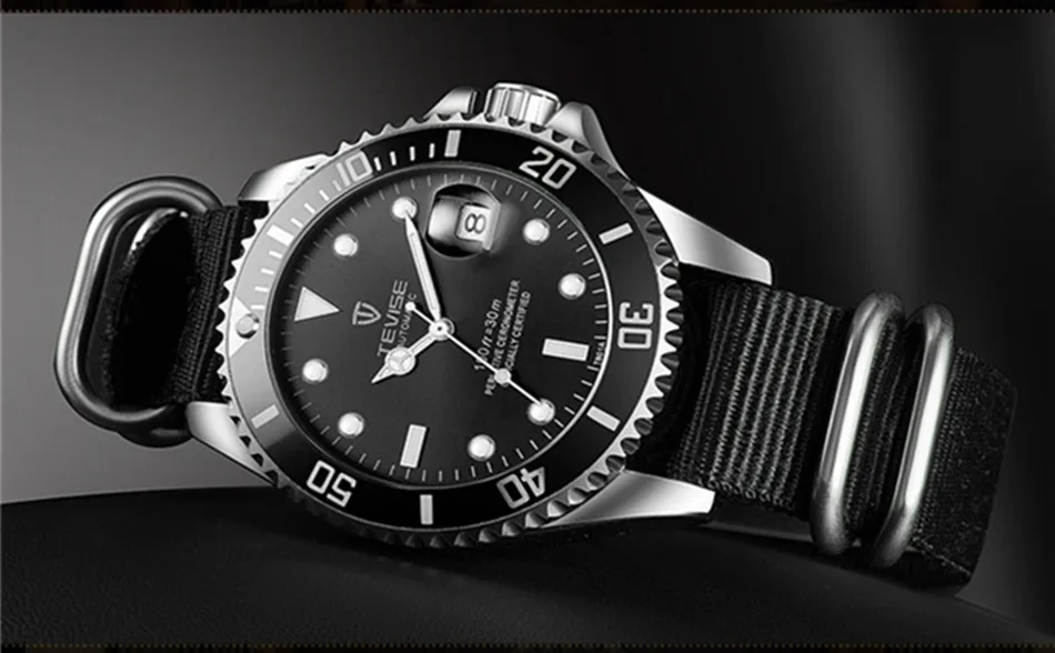 TEVISE Green Watch Men Automatic Mechanical Anti-Scratch Rotatable Outer Ring Waterproof Luminous Mens Watches Top Brand Luxury most accurate mechanical watch