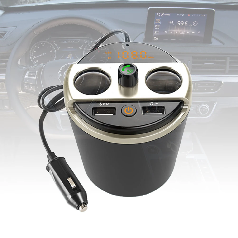 Автомобиль Bluetooth fm передатчик Кубок MP3 плеер Hands Free Car Kit подстаканник