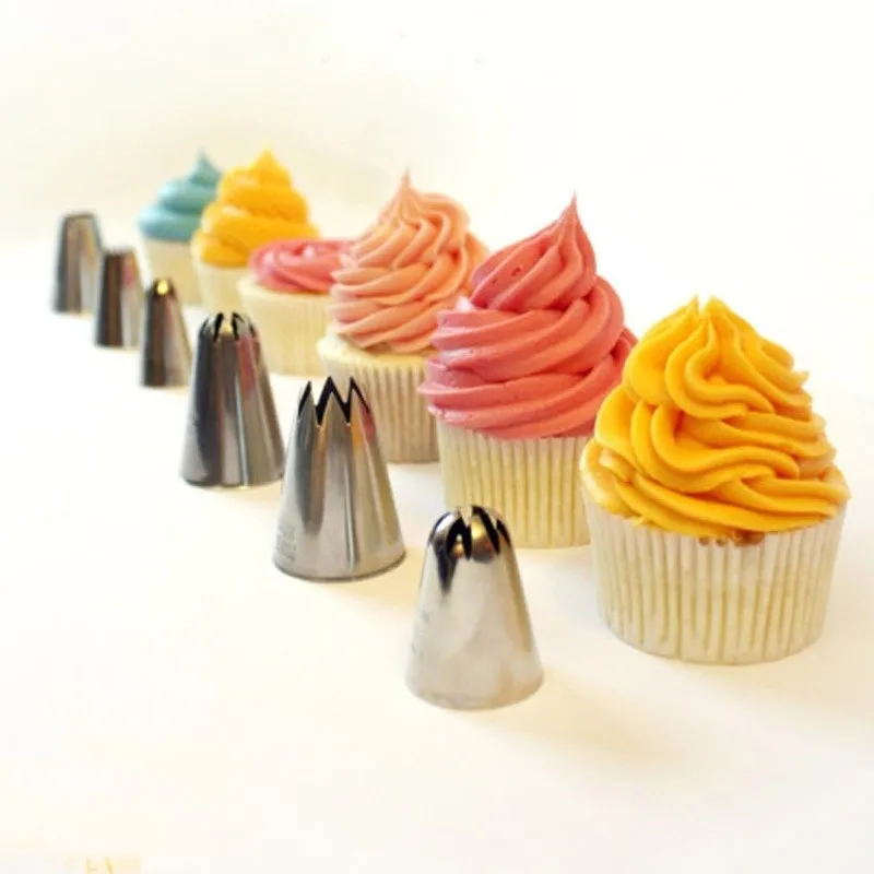 6pcs Set Cake Decorating Tips Set Stainless Steel Icing