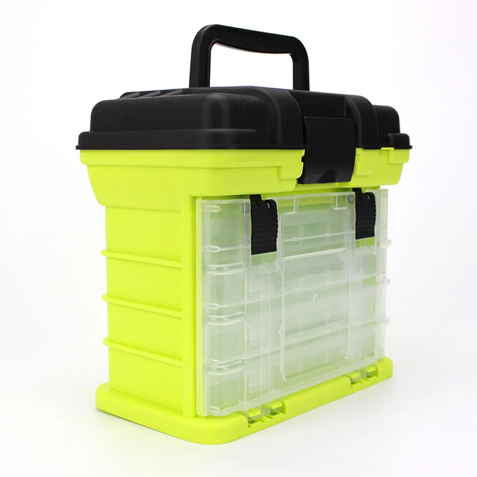 WALK FISH High Quality Portable Outdoor Plastic 5-layer Large Fishing Gear Storage Box Large Capacity Box Carp Fishing Tools - Цвет: Yellow