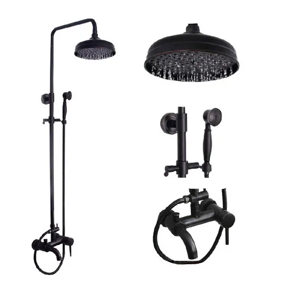 Beste Douche Kranen Zwarte Messing Wall Mounted Bad Kraan 8 \