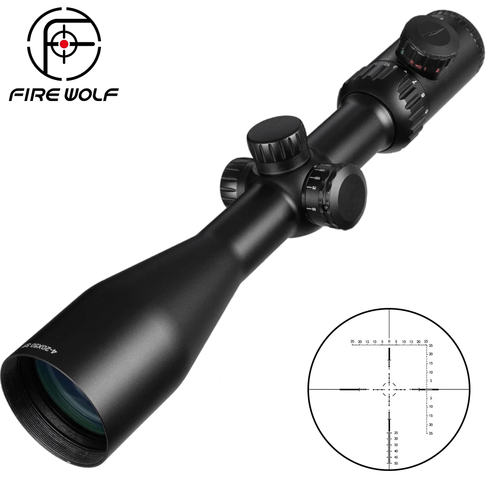4 20X50 SF Riflescope охотничья оптика прицелы Регулируемая Красная Зеленая точка с
