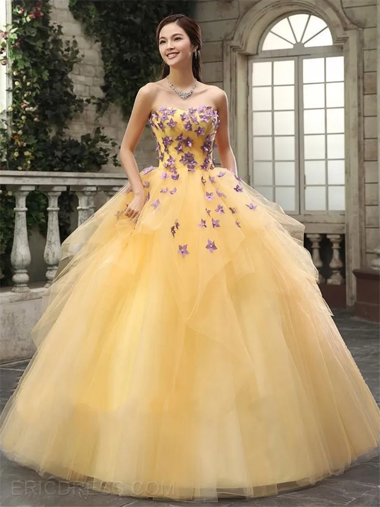 pastel color ball gown