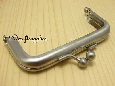 

metal purse frame glue on clasp clip anti silver 3 inch x 1 1/2 inch A51