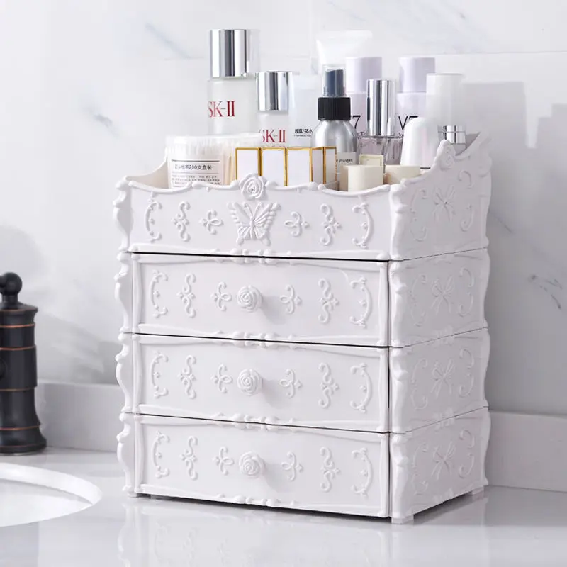 

Cosmetic storage box drawer transparent thick European-style desktop dressing table skin care products rack WF617916