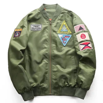 

Military Men's Polit Jacket Brand Fashion Stand Collar Air Force One Casual Jacket Coat Men Plus Size Outwear M~6XL BB6F2787