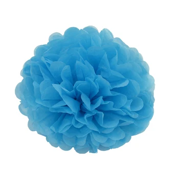 

10 pieces per lot sky blue Tissue Paper Pom Poms baby boys birthday party hanging decoration