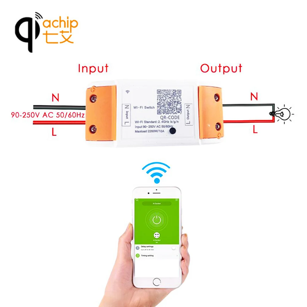 QIACHIP Wi Fi Smart Switch свет таймер реле универсальный модуль Беспроводной удаленного