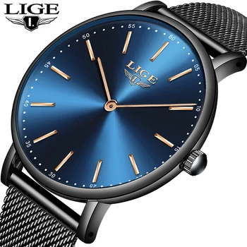 

New LIGE Men Watches Deluxe Full Steel Waterproof Quartz Watch Men Ultra Thin Simple Casual Quartz Watch Male Relogio Masculino