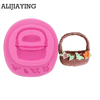 

M0892 3D Flower Basket silicone cake mold fondant mold cake decorating tools flowers chocolate gumpaste mold