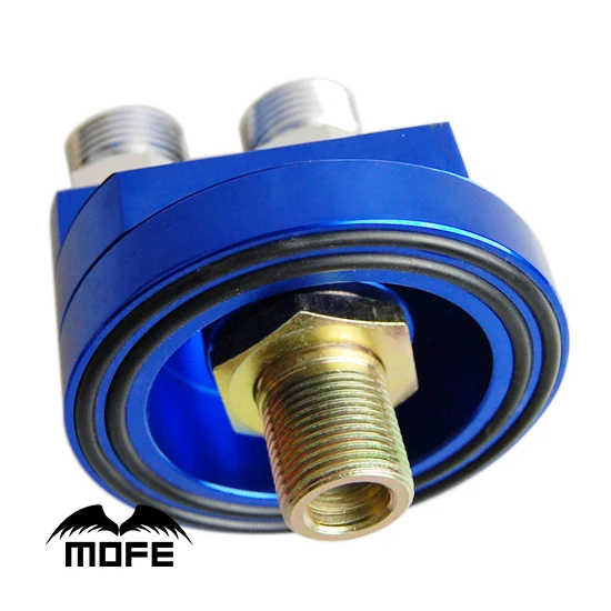 

AN10 Aluminum Oil Filter Relocation With Adapters 3/4-16 UNF + M20XP1.5 Blue