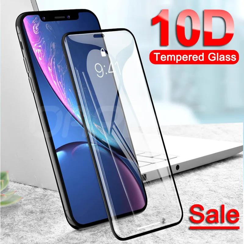 

10D Tempered Glass on the For iPhone 6 6s 7 8 Plus Xr Screen Protector Full Cover Glass For iPhone XR X XS Max Protective Glass