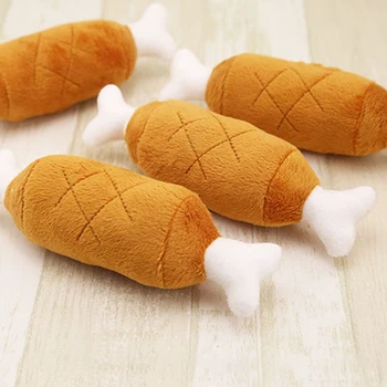 

Pet Dog Supply Toys Soft Fleece Chicken Leg Cat toy Interective Squeak Sound Dog Toys For Outdoor Training 30