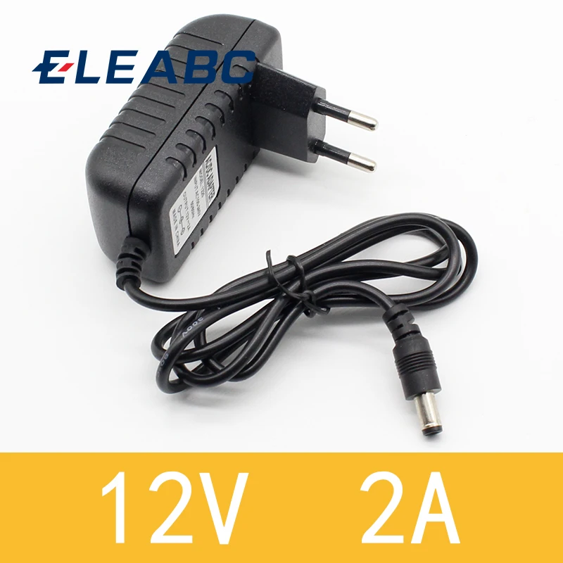 1 шт. 12V2A AC 100 V-240 адаптер конвертер DC 12V 2A 2000mA Питание ЕС Штекер 5,5 мм x 2,1-2,5 мм для Светодиодный CCTV