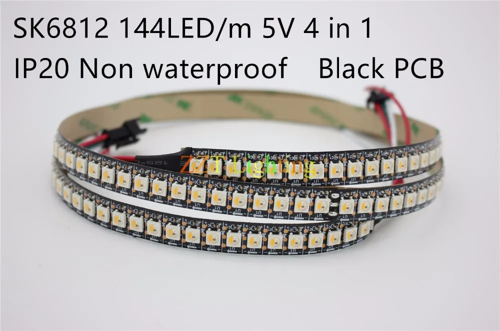 1 м/5 м SK6812(аналогичный ws2812b) RGBW RGBNW WW 4 в 1 30/60/144 светодиодов/пикселей/м; индивидуальная Адресуемая Светодиодная лента IP20/IP65/IP67 DC5V