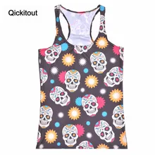 Qickitout топы летние женские блузки без бретелек без рукавов с цифровой печатью Повседневный ремень синего банка для Медузы Топы женские жилеты