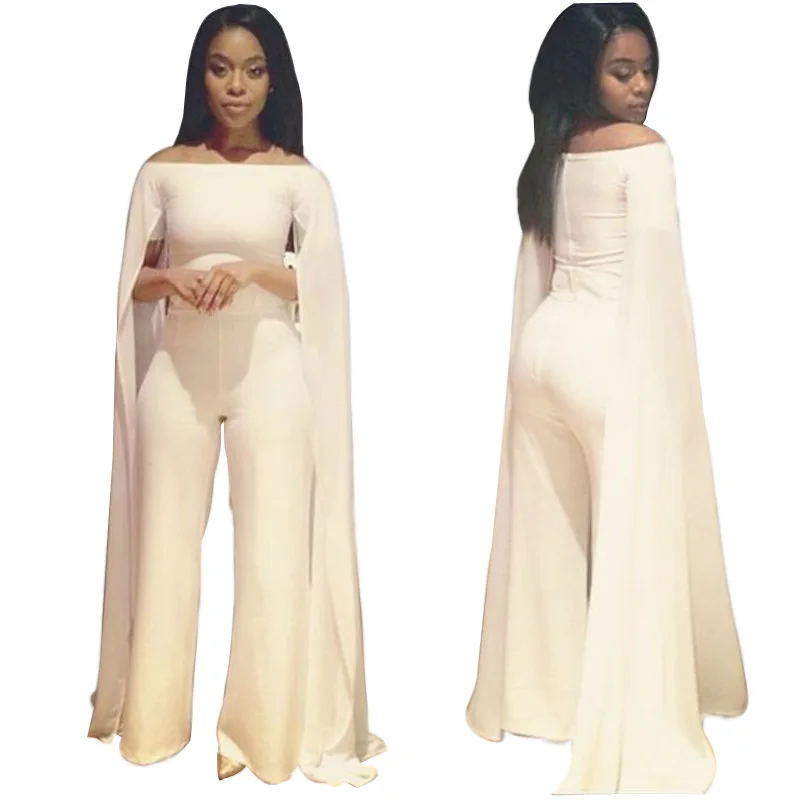 white cloak jumpsuit