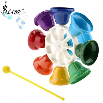 

Colorful 8 Note Percussion Bell Hand Bell Musical Toy Children Baby Early Education Musical Instrument