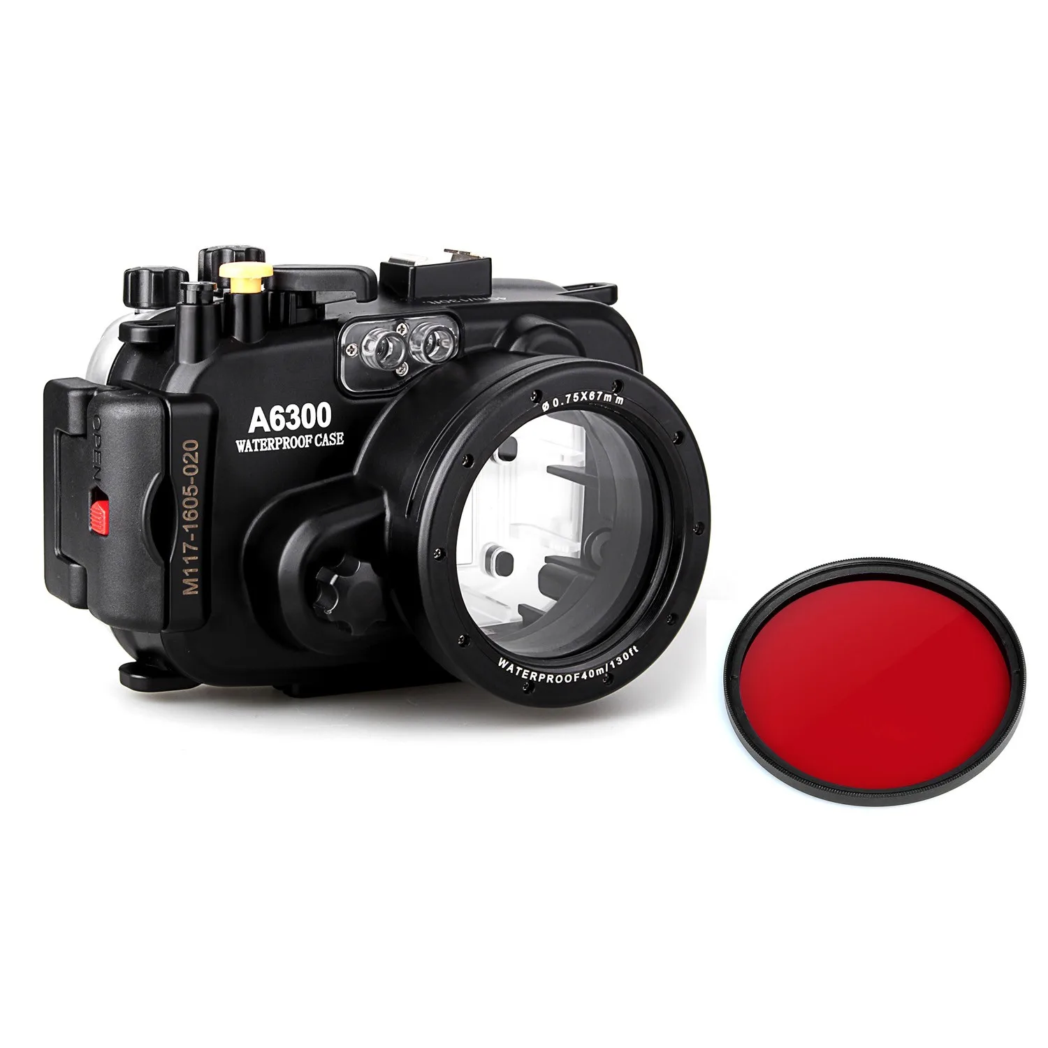 Водонепроницаемый чехол Meikon 40m 130ft для подводной камеры sony A6300 + красный