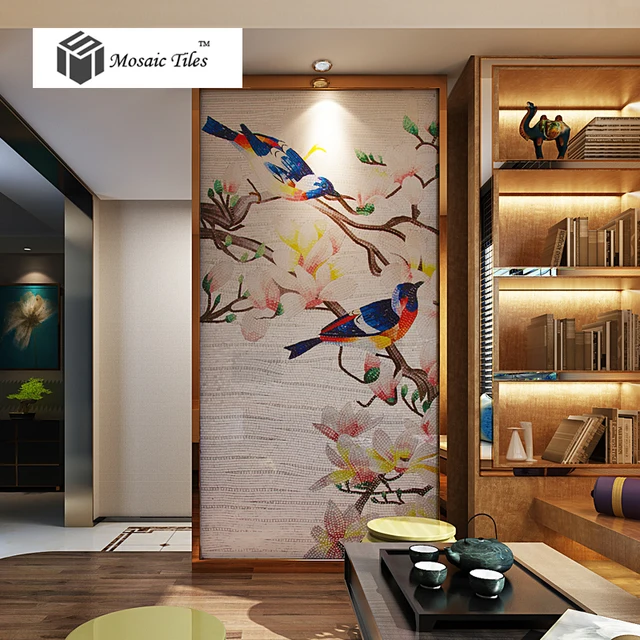 Interior Wall Decor Parquet Art Mosaic Bisazza Style Spring Nature Interior Wall Decor Parquet Art Mosaic Bisazza Style Spring Nature Birds Fl Puzzle Unique Home Hotel