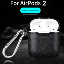 Для гарнитура для Airpods чехол личи кожаный узор мягкий ТПУ Bluetooth беспроводной Чехол для наушников для Airpods 2 Беспроводная зарядка коробка