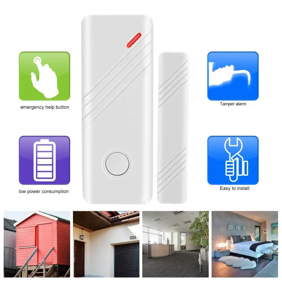 

Wireless Security Alarm System 1 Sound Light Siren 1 Door Window Magnetic Sensor (JD11+MC-03B)