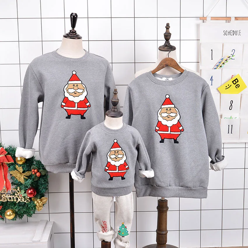 

Cartoon Christmas Deer Pattern Winter Warm Sweaters for Boys Pullover Kids Girls Velvet Hoodies Family Christmas Pajamas