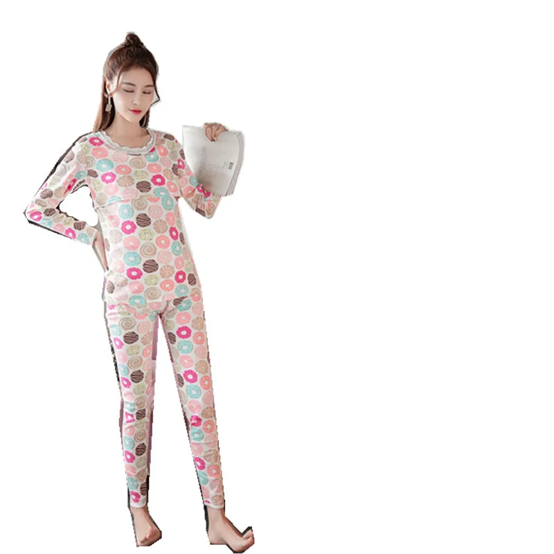 Одежда для беременных; Хлопковая пижама для кормящих мам; Пижама для сна; комплект пижам для беременных; нижнее Белье для беременных - Цвет: B