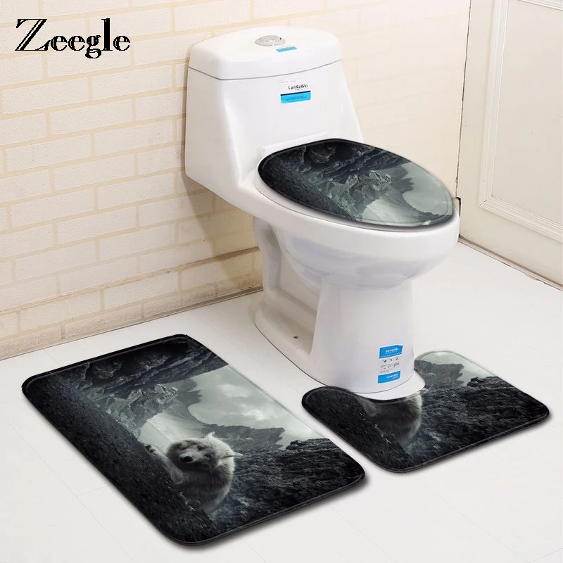 Soft Anti-slip Home Bathroom Toilet Door Absorbent Living Mat Pad Bathmat Rug