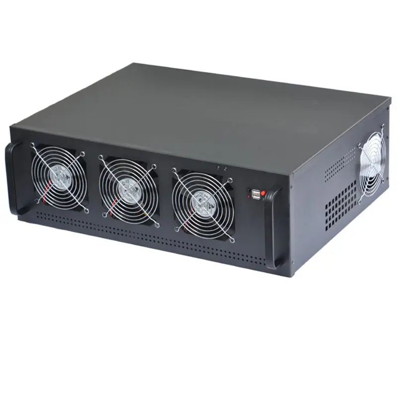 Crypto coin BTC mining rig case USB miner 6 video card sever aluminum housing rack for gtx1080 1060 RX470 RX570 R9 370 Eth XMR Crypto coin BTC mining rig case USB miner 6 video card sever aluminum housing rack for gtx1080 1060 RX470 RX570 R9 370 Eth XMR