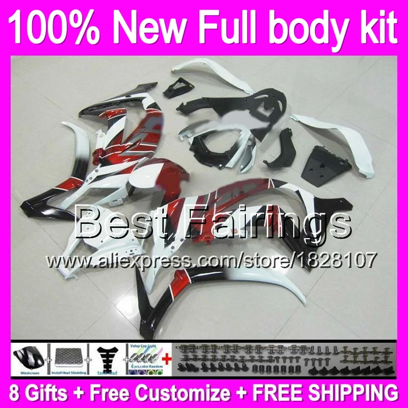 

Fairing For KAWASAKI red white black NINJA ZX-10R ZX10R 4B45 Injection ZX 10R gloss red 10 R 2011 2012 2013 11 12 13 +decals