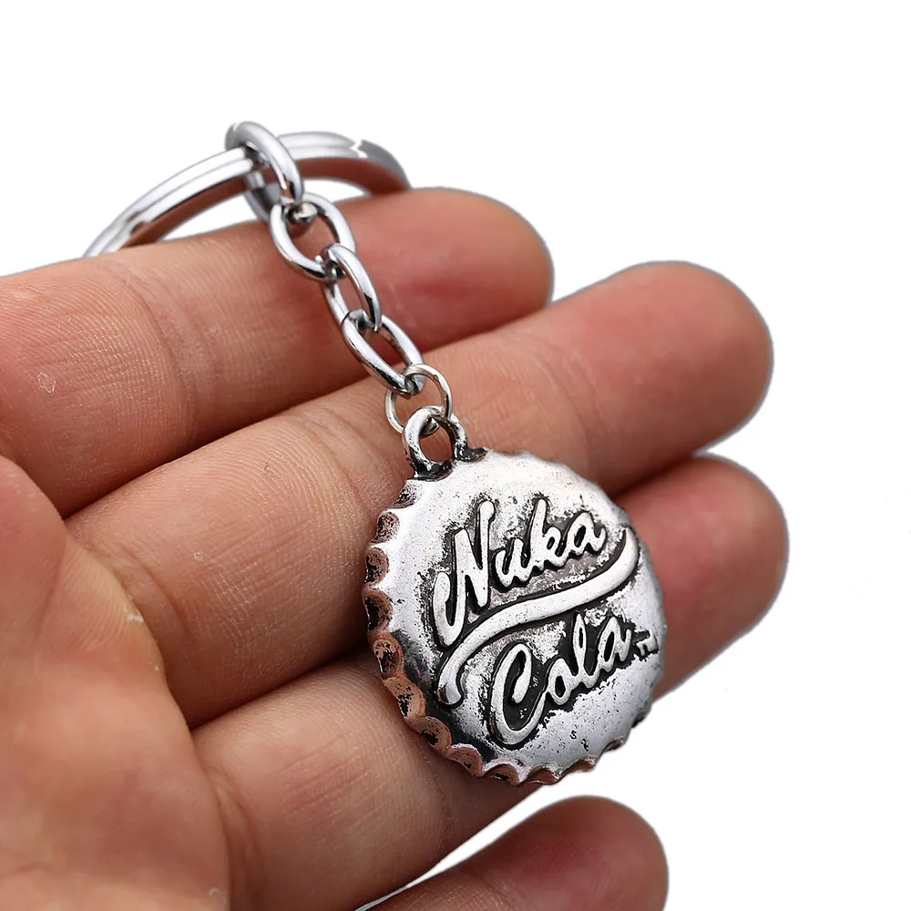 

Newest 1 Pc Hot Cool game Fallout 4 Beer Cap Shape Pendant Keychain Fashion Car Key Ring Nice Gift Key Holder