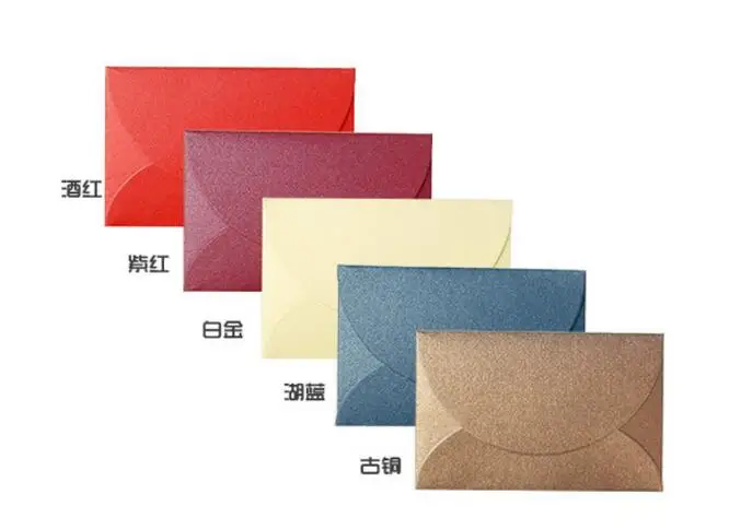  50pcs/lot Handmade Mini Envelopes Vintage Colored Pearl Blank Paper Envelope Wedding Invitation Env - 32747215419