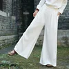 Johnature – pantalon à jambes larges en coton et lin pour femmes, couleur unie, Style japonais, taille élastique, Vintage, nouvelle collection 2022 ► Photo 3/6